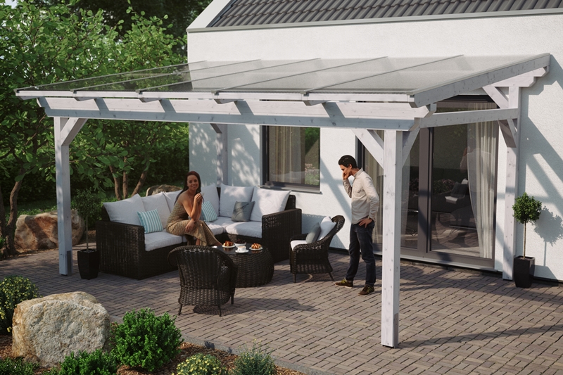 Abgebildete Gartenmöbel und Dekoration nicht im Lieferumfang enthalten.