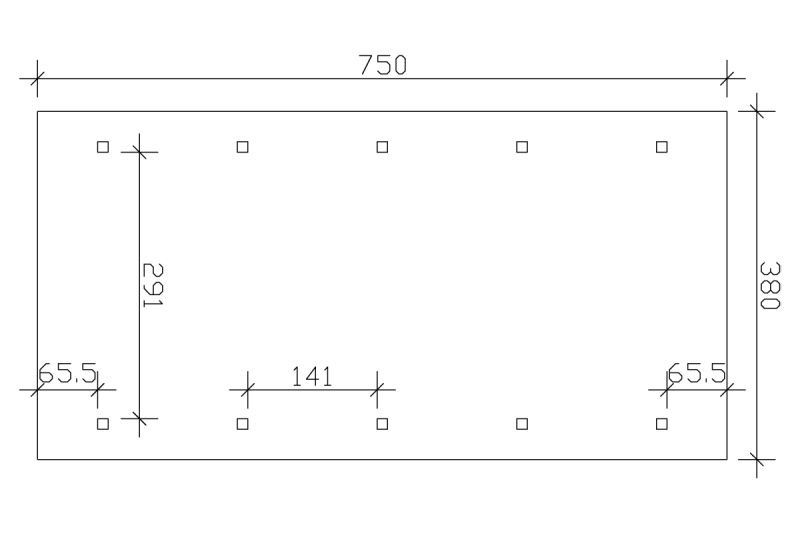 Skan Holz Satteldach-Carport Wallgau 380 x 750 cm, imprägniert