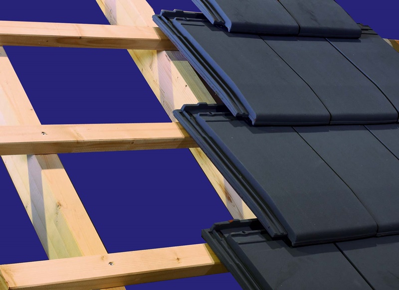 Dachlattung, vorgesehen für die Eindeckung mit Dachziegeln