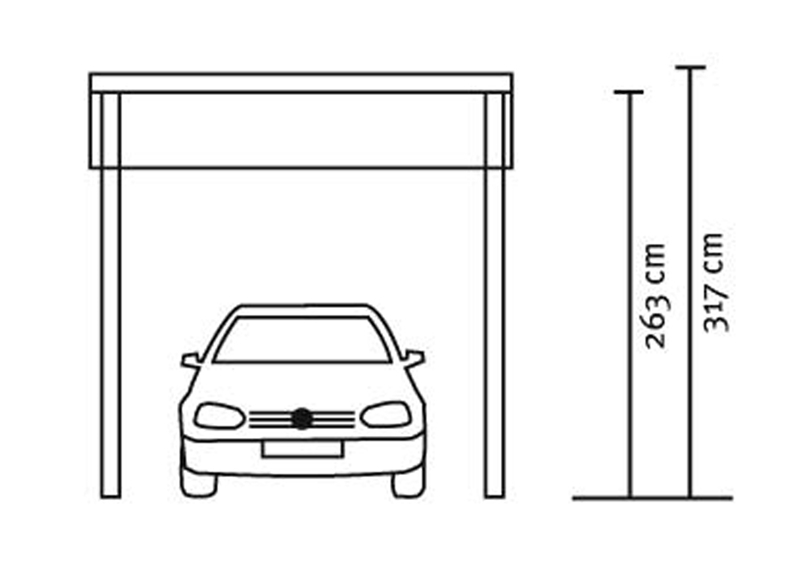 Skan Holz Runddach-Carport Schwaben, Leimholz, 434 x 630 cm