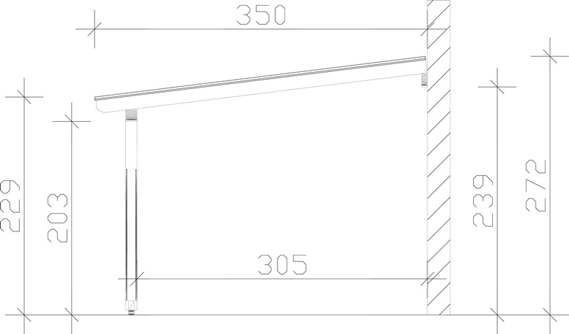 Skan Holz Terrassenüberdachung Rimini 434 x 350 cm, Douglasie, Doppelstegplatten