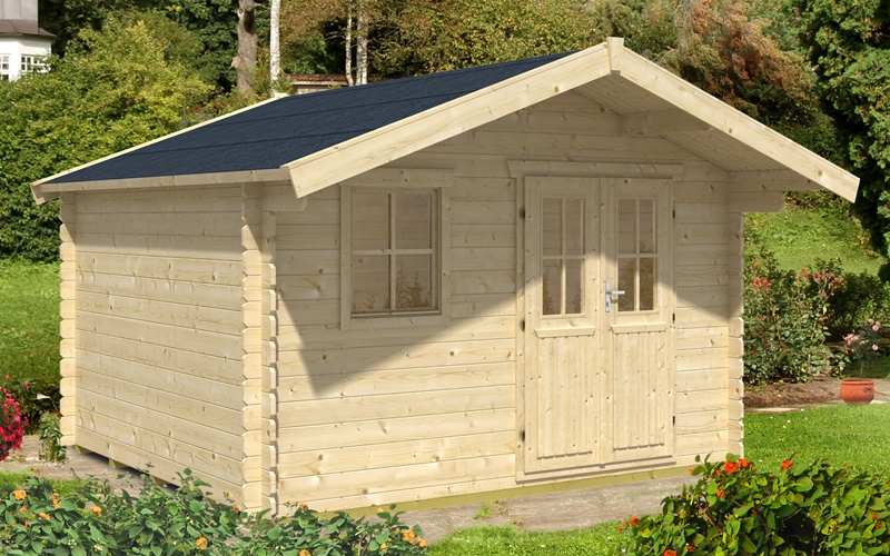 Skanholz_BBH_Malaga57168faa32fd5 Skan Holz Gartenhaus Malaga 2, 340 x 340 cm, 28 mm, unbehandelt
