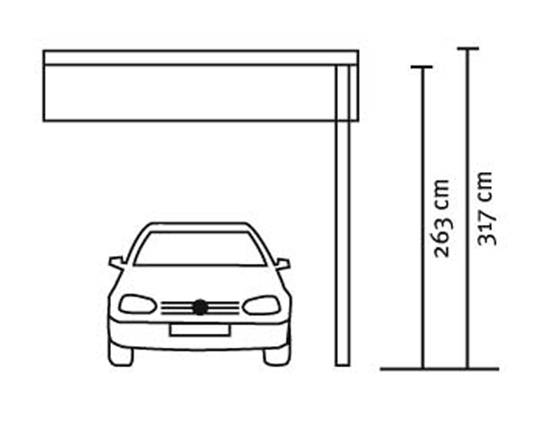 Stellplatzerweiterung für Skan Holz Runddach-Carport Schwaben, Leimholz, 299 x 630 cm