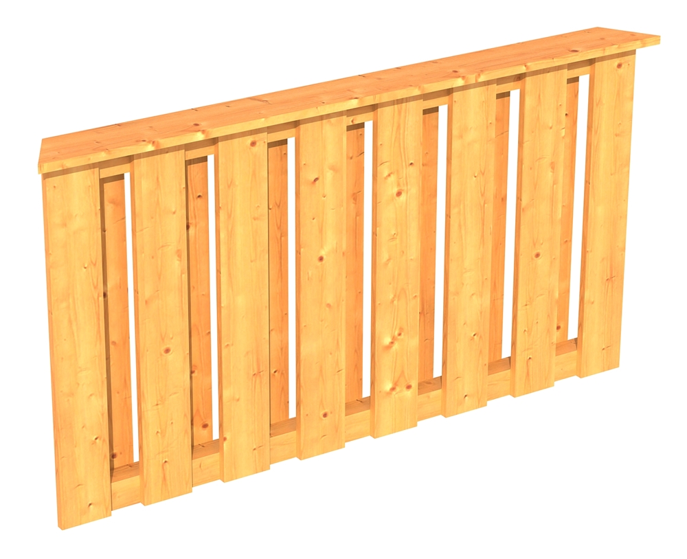 Skan Holz Brüstung 150 x 84 cm, Deckelschalung, für Pavillon Colmar Größe 2