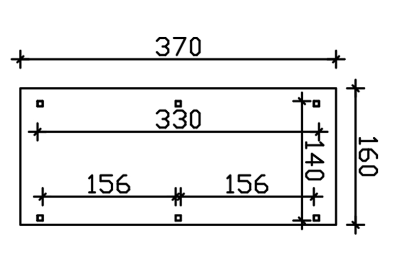 Skan Holz Holzunterstand Max 2, 330 x 140 cm, Douglasie