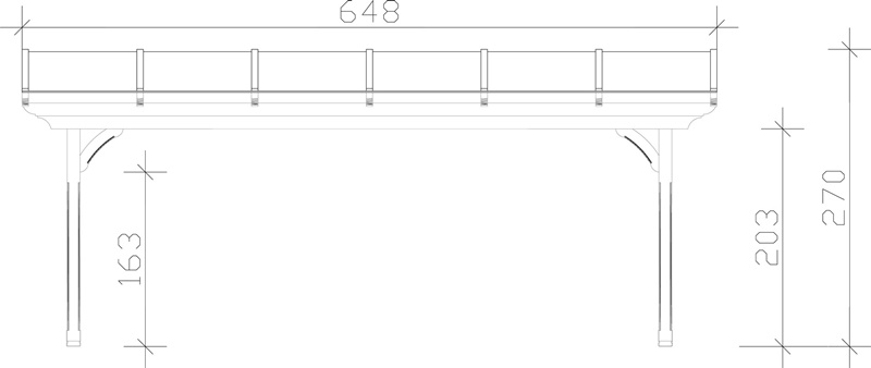 Skan Holz Terrassenüberdachung Ravenna 648 x 300 cm, Douglasie, Doppelstegplatten