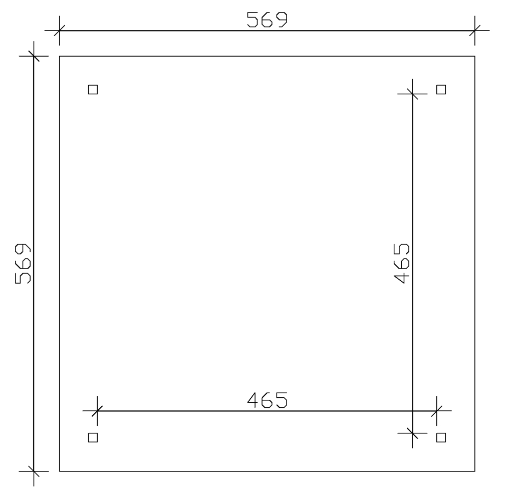 Skan Holz 4-Eck-Pavillon Cannes, Größe 4, 569 x 569 cm, Leimholz