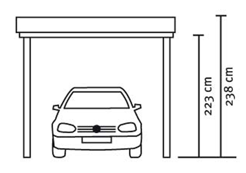 Skan Holz Flachdach-Carport Emsland, Leimholz, 354 x 846 cm, Aluminium-Dachplatten