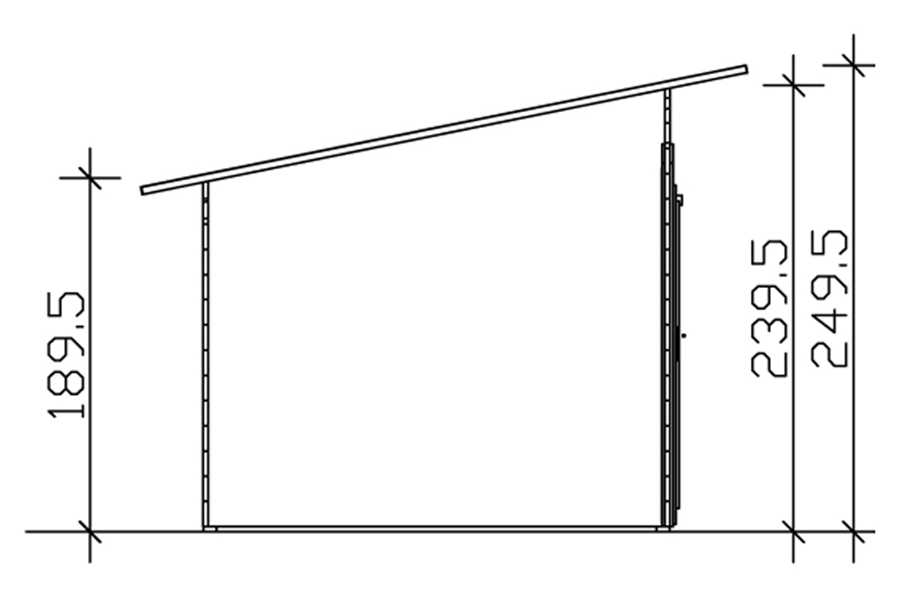 Skan Holz Unterstand Knut mit Abstellraum, 430 x 250 cm, Nadelholz unbehandelt