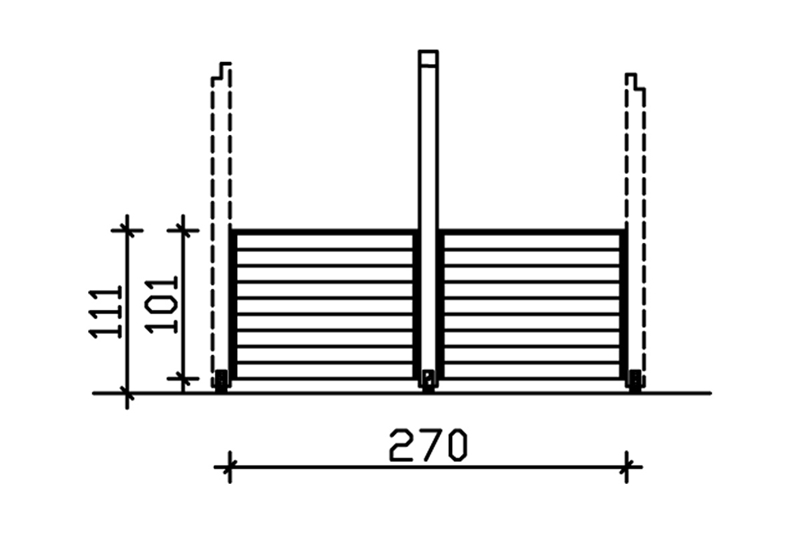 Skan Holz Brüstung für Pavillon Toulouse 270 x 106 cm, Konstruktionsvollholz
