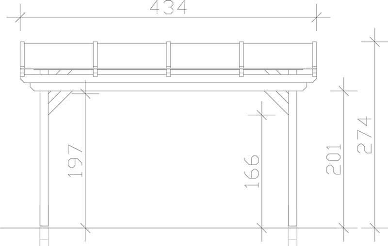 Skan Holz Terrassenüberdachung Sanremo 434 x 300 cm, freistehend, Leimholz