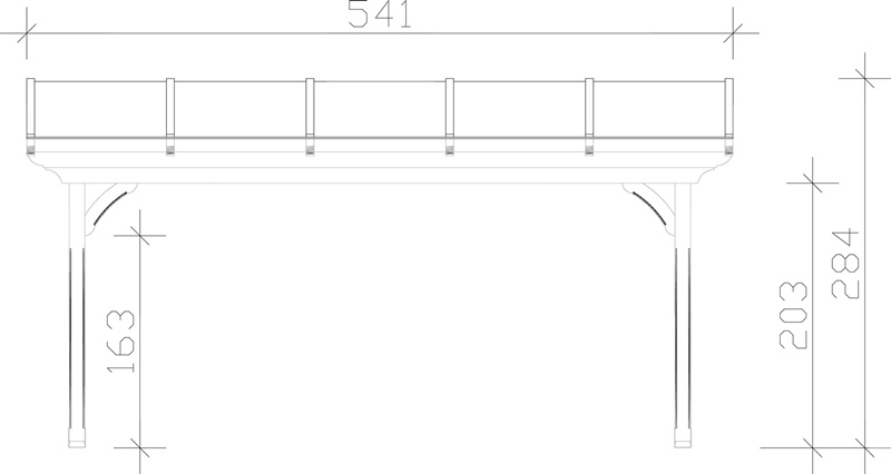 Skan Holz Terrassenüberdachung Ravenna 541 x 350 cm, Douglasie, Doppelstegplatten