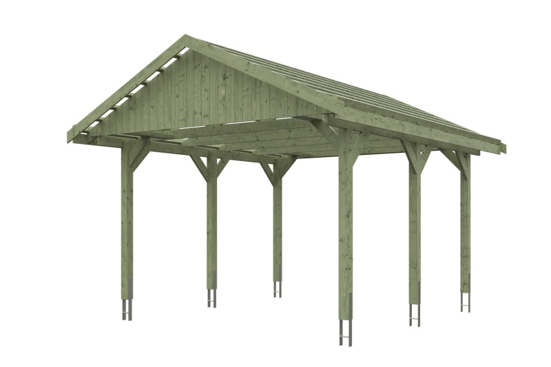 Skan Holz Satteldach-Carport Wallgau 430 x 500 cm, imprägniert