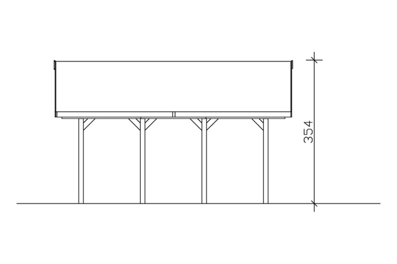 Skan Holz Satteldach-Carport Wallgau 620 x 600 cm, imprägniert