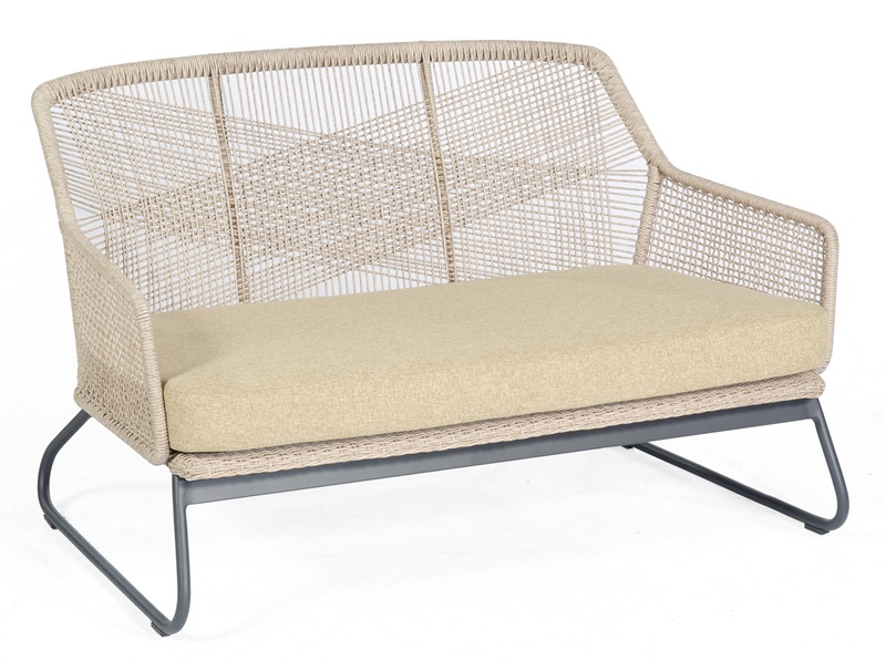 Sonnenpartner Lounge-Sofa Couture, Aluminium anthr. / Kunststoffgeflecht white-shell, inkl. Kissen