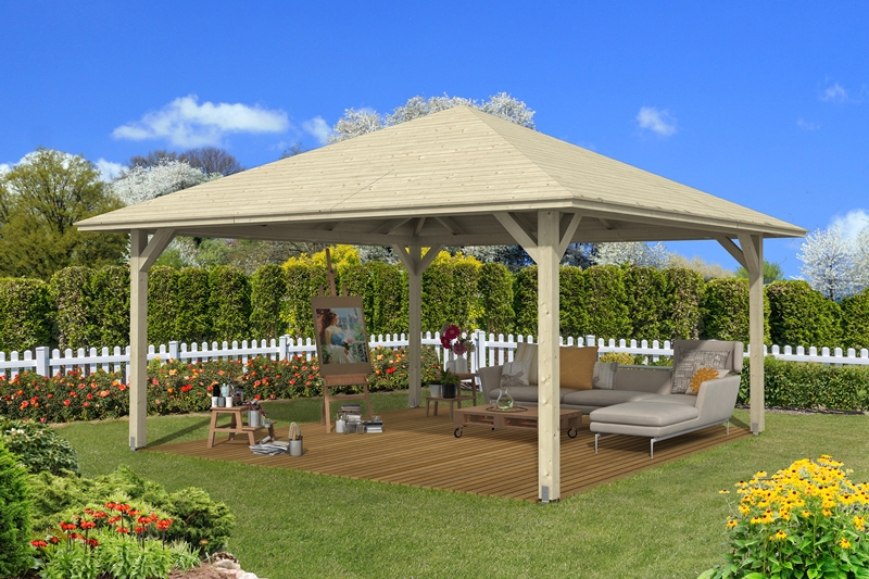 Skanholz_Pavillon_Cannes_Groesse_4SPbOFGfgCGQ4p Abgebildeter Fußboden, Gartenmöbel und Dekoration nicht im Lieferumfang enthalten.