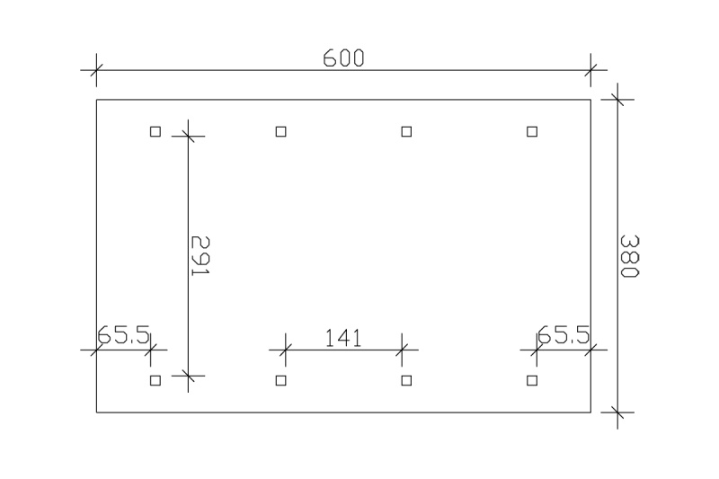 Skan Holz Satteldach-Carport Wallgau 380 x 600 cm, imprägniert