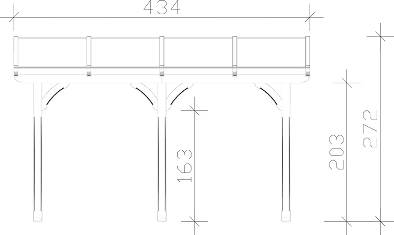 Skan Holz Terrassenüberdachung Rimini 434 x 350 cm, Douglasie, Doppelstegplatten