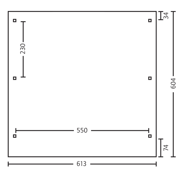 Skan Holz Flachdach-Carport Emsland, Leimholz, 613 x 604 cm, Aluminium-Dachplatten