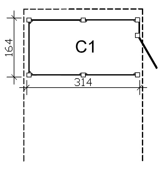 Skan Holz Abstellraum C1, impr. Nadelholz, Profilschalung, 314 x 164 cm