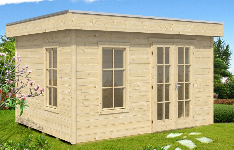 Skanholz_BBH_Breda_2 Skan Holz Gartenhaus Breda 2, 380 x 380 cm, 28 mm, unbehandelt