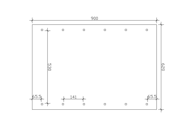 Skan Holz Satteldach-Carport Wallgau 620 x 900 cm, imprägniert