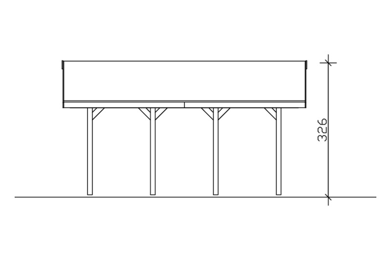 Skan Holz Satteldach-Carport Wallgau 430 x 600 cm, imprägniert