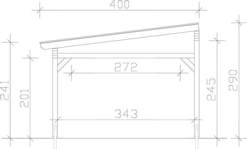 Skan Holz Terrassenüberdachung Sanremo 434 x 400 cm, freistehend, Leimholz