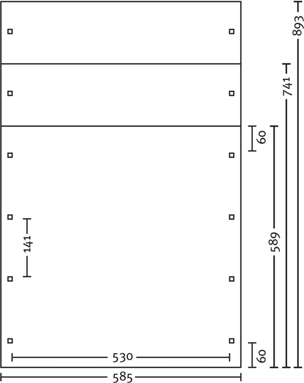 Skan Holz Walmdach-Carport Spreewald, Nadelholz, 585 x 741 cm, imprägniert, schwarze Blende