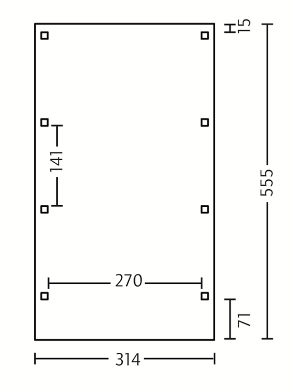 Skan Holz Flachdach-Carport Friesland 314 x 555 cm, imprägniert, Aluminium-Dachplatten