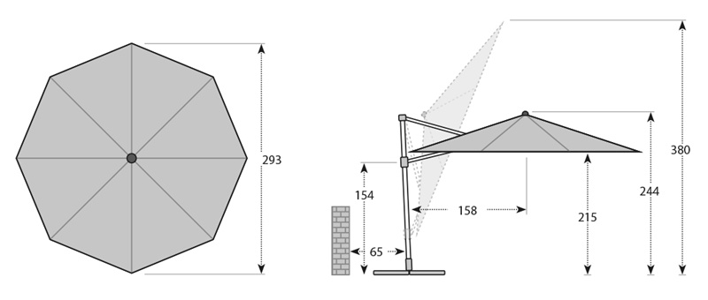 Sonnenschirm / Pendelschirm Derby Ravenna Smart Ø 300 cm