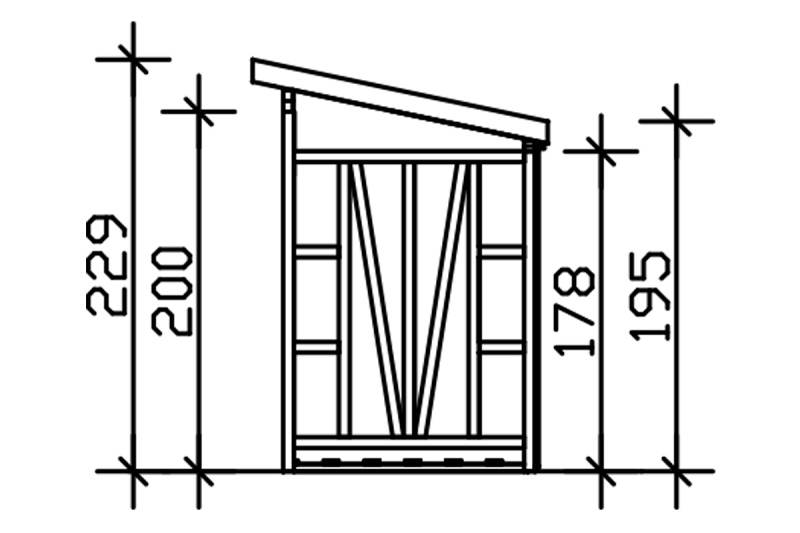 Skan Holz Holzunterstand Max 1, 260 x 140 cm, Douglasie