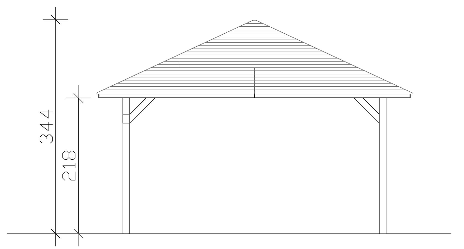 Skan Holz 4-Eck-Pavillon Cannes, Größe 4, 569 x 569 cm, Leimholz