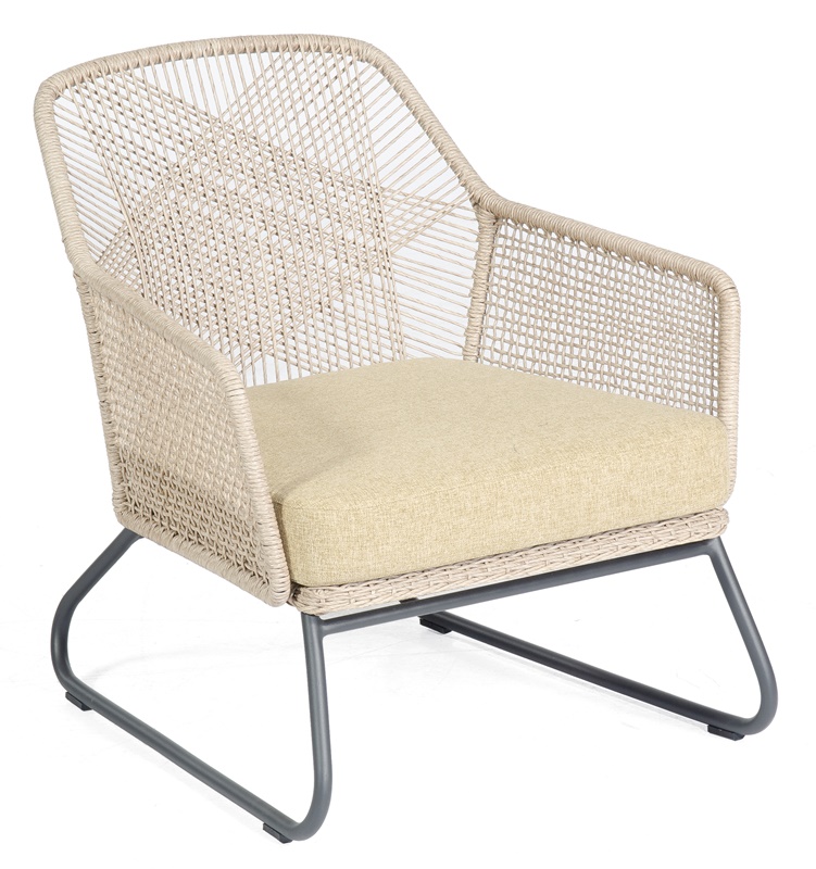 Sonnenpartner Lounge-Sessel Couture, Aluminium anthr. / Kunststoffgeflecht white-shell, inkl. Kissen