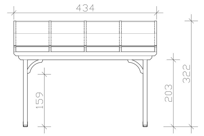 Skan Holz Terrassenüberdachung Verona 434 x 389 cm, Leimholz, Doppelstegplatten