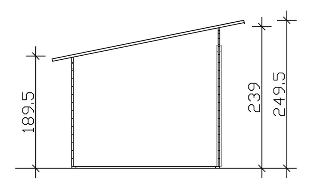 Skan Holz Gartenhaus Texel, 550 x 250 cm, 28 mm, schwedenrot