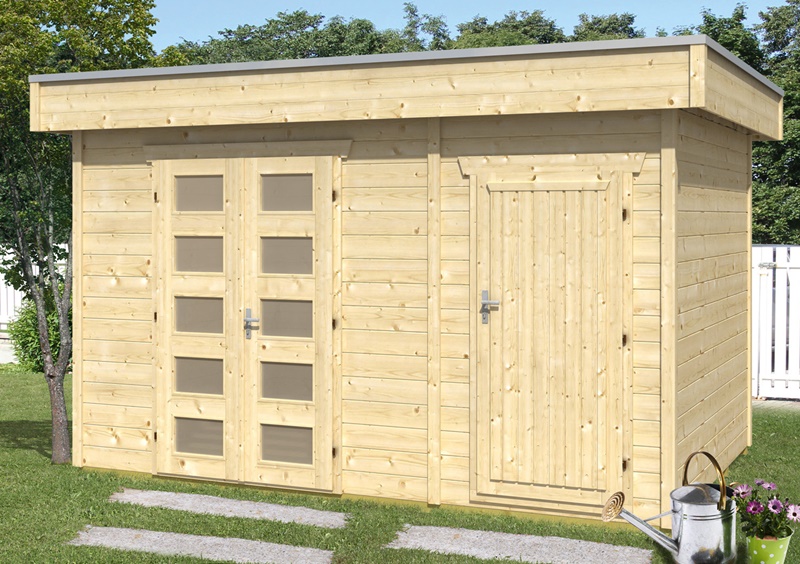 Skan Holz Gartenhaus Venlo 3, 380 x 250 cm, 28 mm, unbehandelt