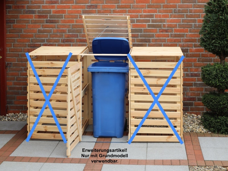 Promadino Erweiterungsbox für Mülltonnenbox Vario V, natur