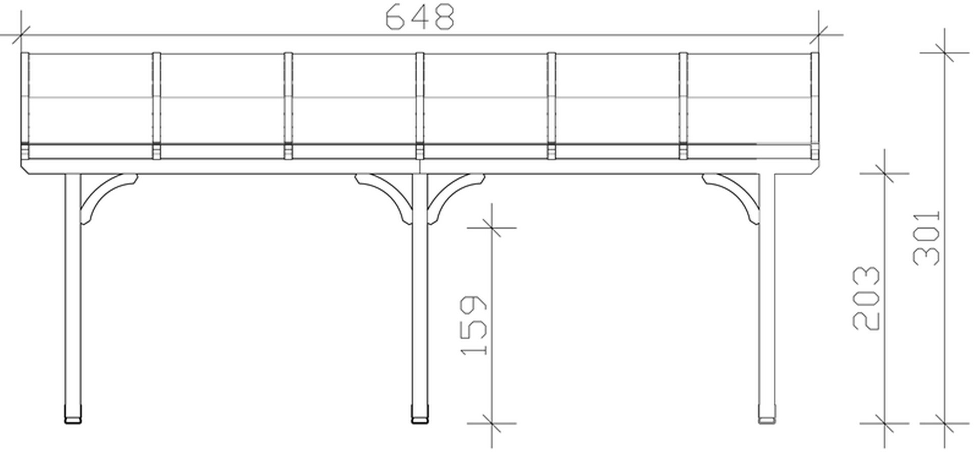 Skan Holz Terrassenüberdachung Venezia 648 x 339 cm, Leimholz, Doppelstegplatten