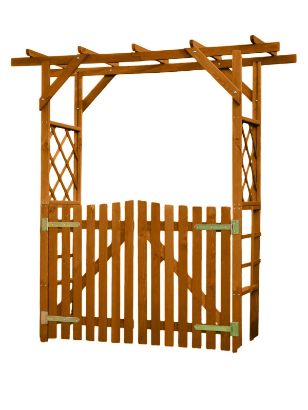 Promadino Set Pergola Ben mit Türen, honigbraun