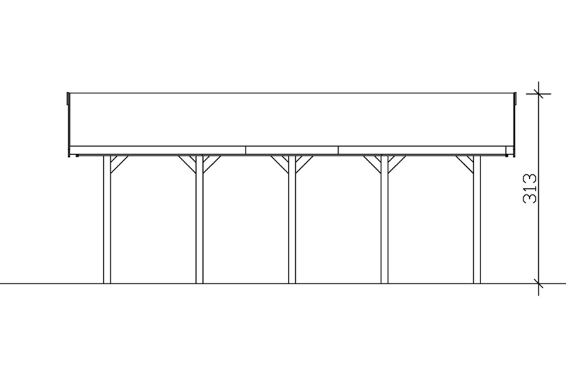 Skan Holz Satteldach-Carport Wallgau 380 x 750 cm, imprägniert