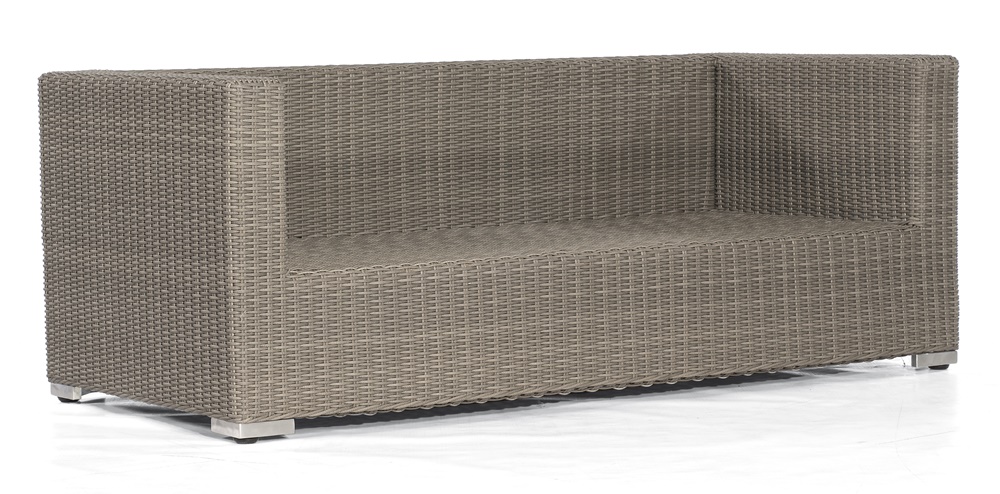 Sonnenpartner Lounge-Sofa Residence, 2-Sitzer, Aluminium / Kunststoffgeflecht stone-grey