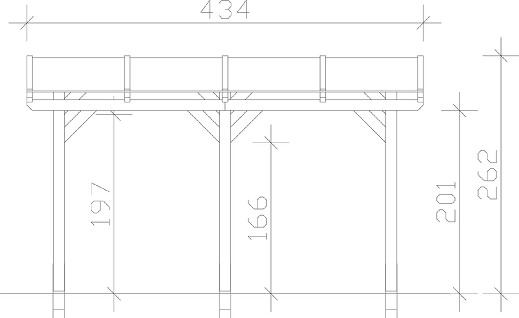 Skan Holz Terrassenüberdachung Siena 434 x 300 cm, freistehend, Leimholz