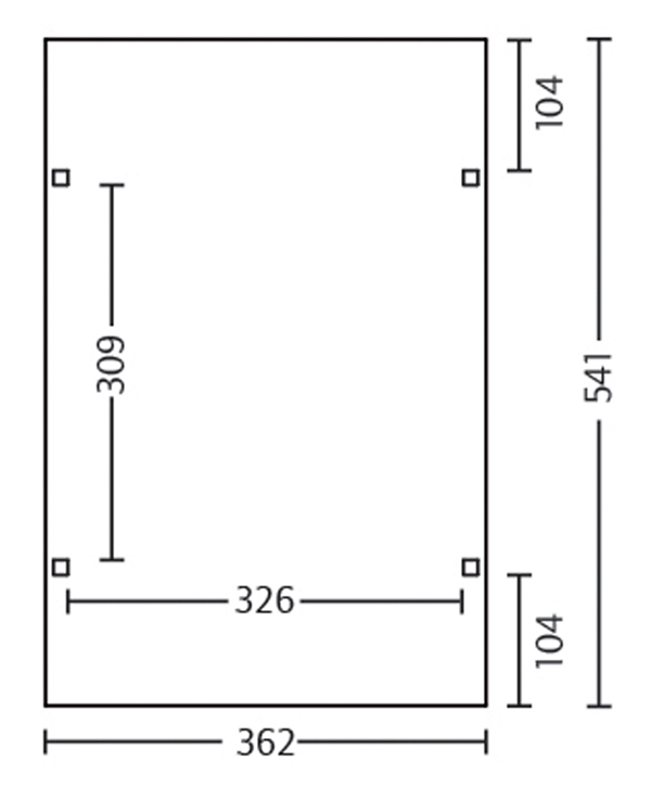 Skan Holz Satteldach-Carport Westerwald, Leimholz, 362 x 541 cm, gerade Kopfbänder