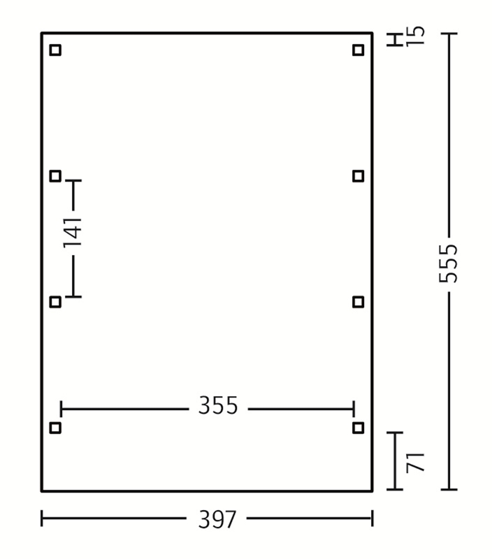 Skan Holz Flachdach-Carport Friesland 397 x 555 cm, imprägniert, Aluminium-Dachplatten