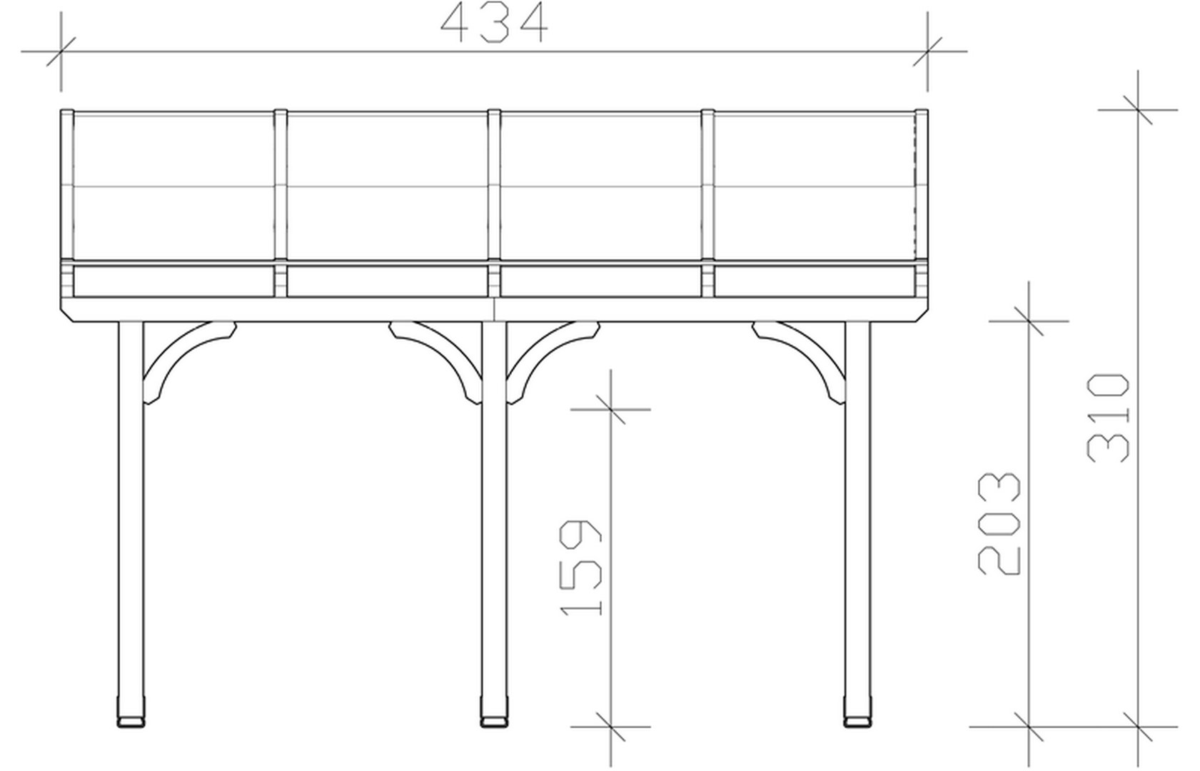 Skan Holz Terrassenüberdachung Venezia 434 x 389 cm, Leimholz, Doppelstegplatten