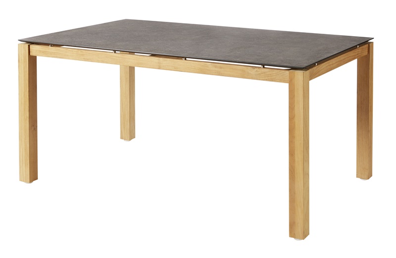 Diamond Garden Tisch San Marino, Premium Teak Natur/Limestone, 158 x 98 cm