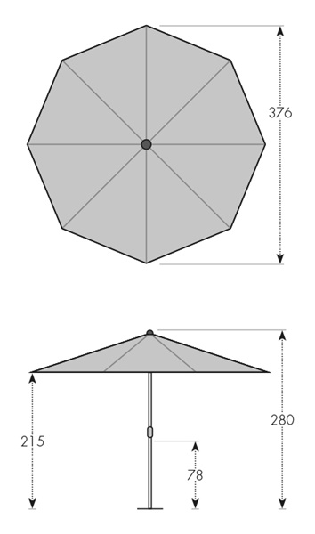 Sonnenschirm Doppler Active Kurbel Ø 380 cm