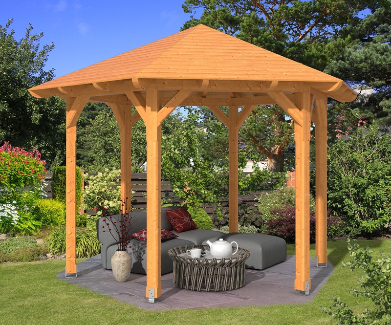 Skanholz_Pavillon_Colmar_Groesse_2SDIL0cwakJCx5 Abgebildeter Fußboden, Gartenmöbel und Dekoration nicht im Lieferumfang enthalten.