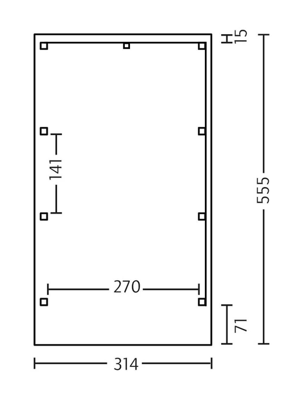 Skan Holz Flachdach-Carport Friesland 314 x 555 cm, Aluminium-Dachplatten, mit Seiten- und Rückwand